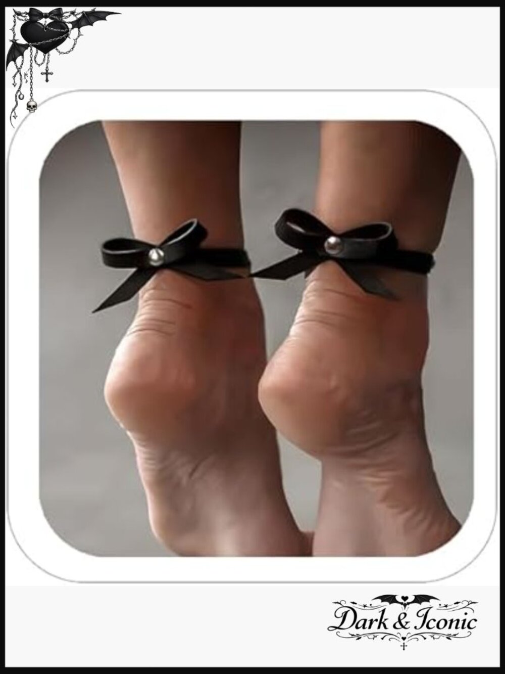 Adjustable PU Leather Ankle Bracelets - Goth Foot Band Set